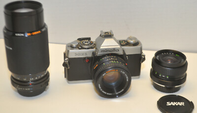 ミノルタ XG-1 フィルムカメラ+ MD 50mm f/2 レンズ Minolta XG-1 SLR Film Camera w/ 50mm f/1.7 MD & 28mm F/2.8 & 80