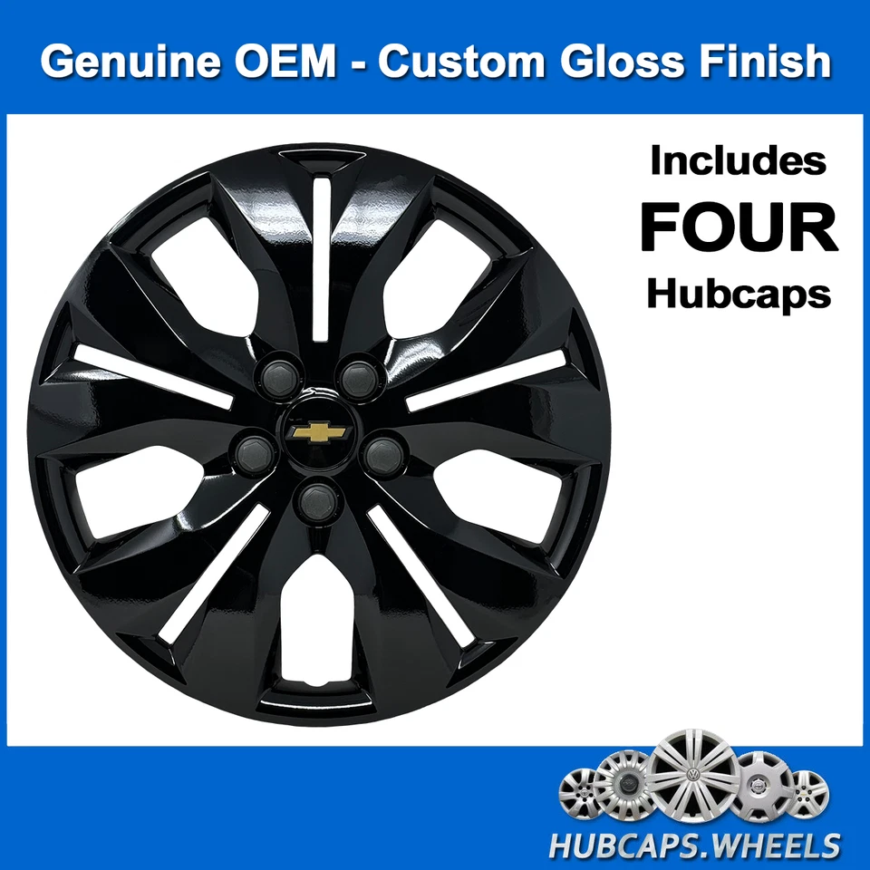 Hubcap Set for Chevrolet Cruze 2012-2016 - OEM 16-in Custom Gloss Black 3294 - Image 2 of 4