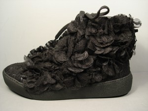 black chanel high top sneakers