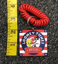 1995 TM  Warner Bros Looney Tunes Tweety Sylvester America Rubber Keychain New