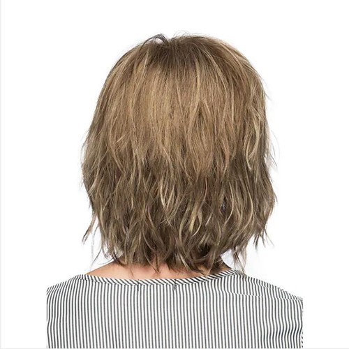 Human Hair Short Silver White Straight Wig Women's Full Wig 12 in - Picture 2 of 15