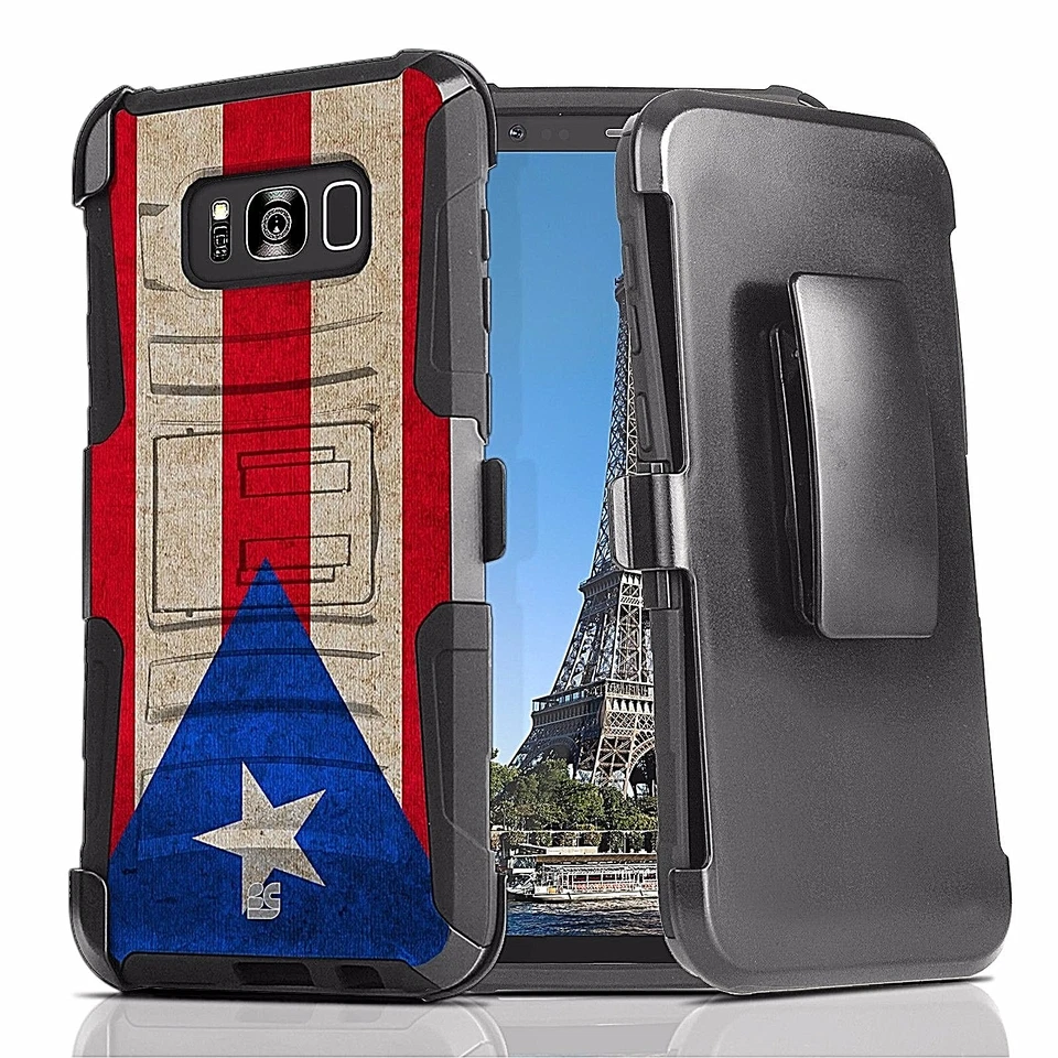 PUERTO RICO Bandera Híbrida Armadura Clip Cinturón Funda Teléfono para SAMSUNG Series Foto 2 de 4