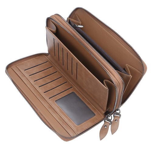 Business Men Larger Capacity Zipper Wallet Long Card Holder Purse Clutch Handbag - Picture 8 of 18