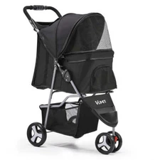 NNEDSZ 3 Wheel Pet Stroller - Black