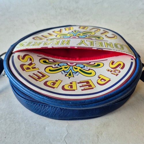 Beatles Sgt Pepper's Drum Round Zippered Lined House of Disaster Crossbody Bag - Picture 12 of 17
