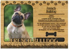 French Bulldog Engraved Wood Picture Frame Magnet