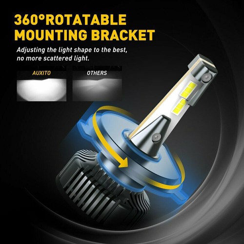 AUXITO H4 9003 HB2 LED Headlight Kit Light 72W Bulbs High/Low 8000LM/Set White A - Picture 5 of 10