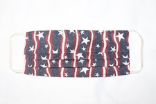 Handmade washable face mask - Bold Stripes With Stars double layer