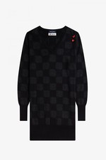 ABITO A MAGLIONE FRED PERRY AMY WINEHOUSE NERO A SCACCHIERA TAGLIA 10 MOD SKA NUOVO CON ETICHETTE!!!!