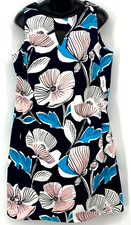 Nine West Shift Dress Size 10 Tutu Pink Blue Floral Pocket Sleeveless Women New