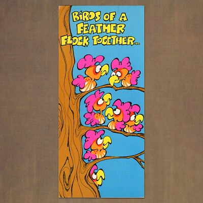 Unused Vintage Barker ADULT FRIENDSHIP Card, Birds of a Feather Flock Together