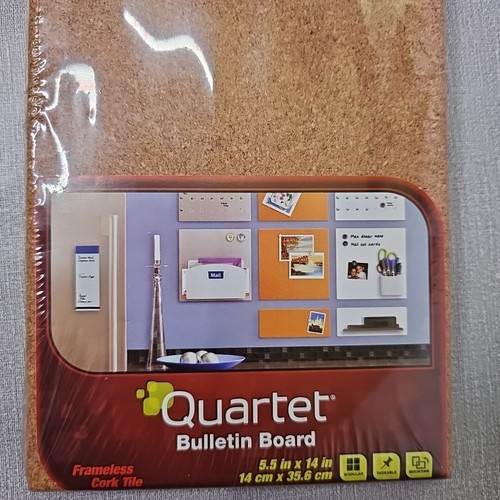 Bulletin Board Cork Wrap Tile Frameless Quartet Brand 5.5 In x 14 In New Sealed