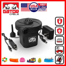 Electric Air Pump Inflator For Pool Boat Mattress Bed Inflatables Car Portable