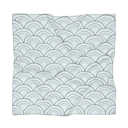 Scalloped Semi-Circle Pattern Poly Scarf - Picture 6 of 8