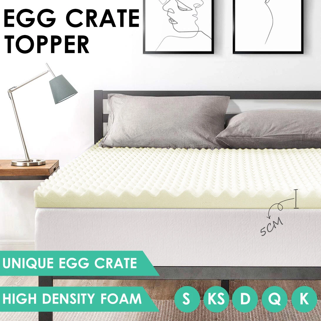 All Size Egg Crate Mattress Topper High Density Foam Underlay Protector -  5CM | eBay
