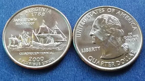 2000 WASHINGTON QUARTER DOLLAR VIRGINIA - Picture 1 of 1