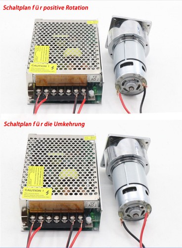 DC 12V / 24V Metall Getriebemotor 35W Gleichstrom Motor 10 - 400 U/min 60GA775 - Picture 7 of 14