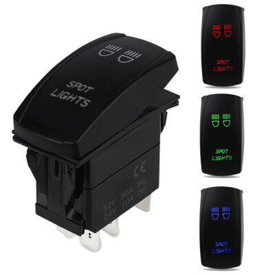 Blue/Red/Green Light Control Rocker Toggle Switch For ATV UTV ARB Carling Truck
