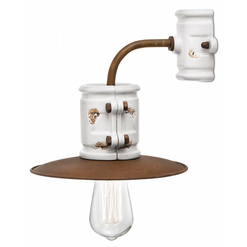 Aplique de pared vintage retro azul cielo y cerámica oxidada 1 luz FLR-27 Foto 2 de 4