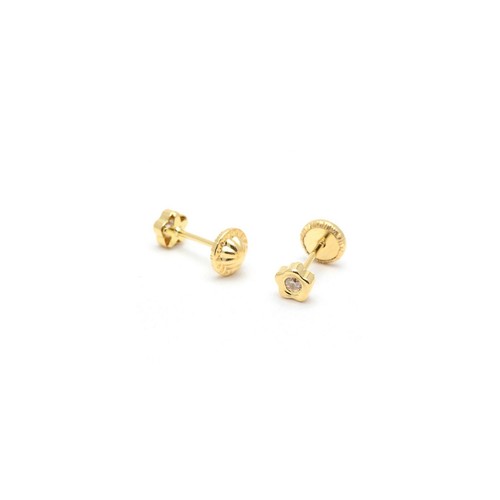 Orecchini per bambini margherita - oro giallo 18k (750) (T2036P) - Foto 2 di 5