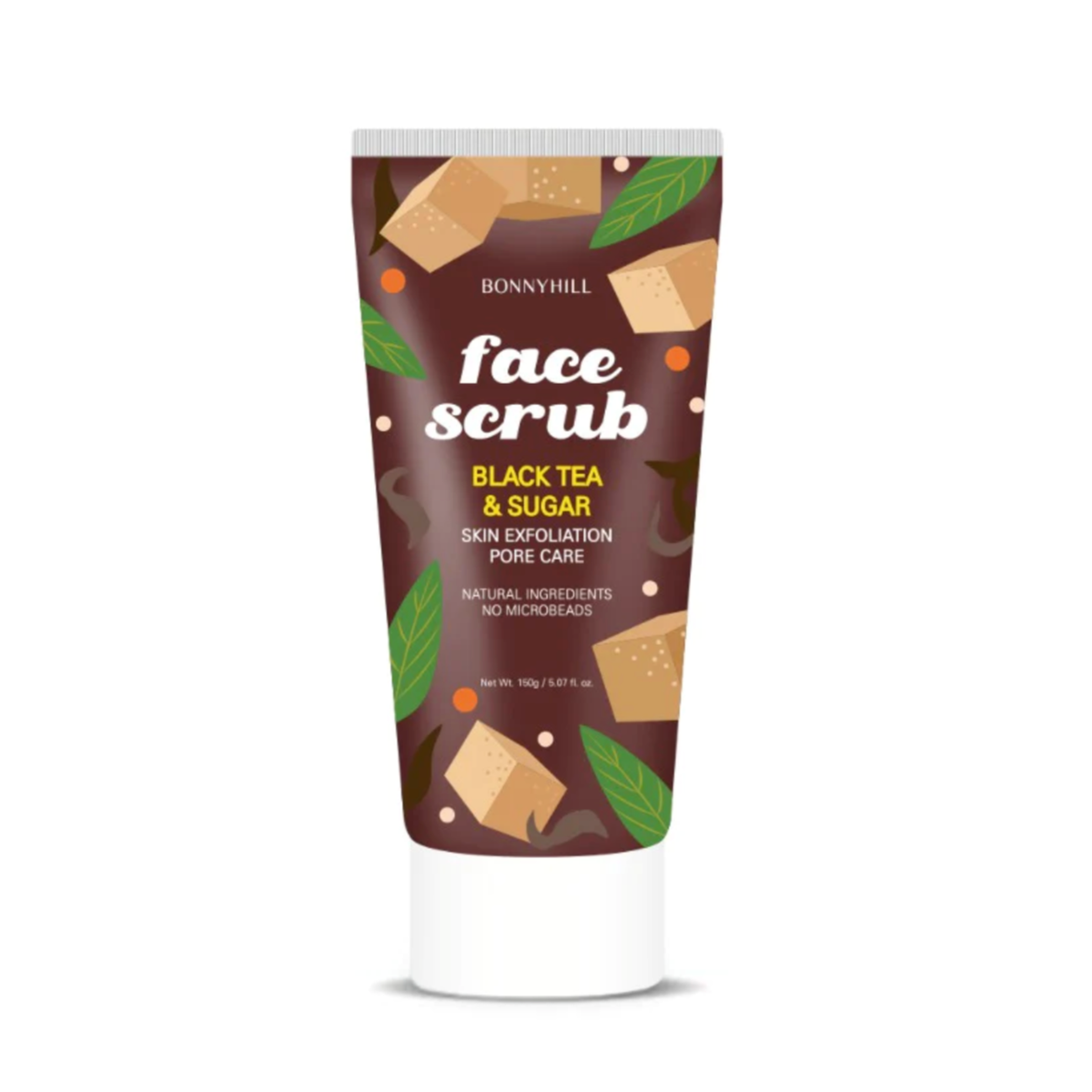 New Korean BONNYHILL Face Scrub Black Tea Sugar Exfoliant 150g K