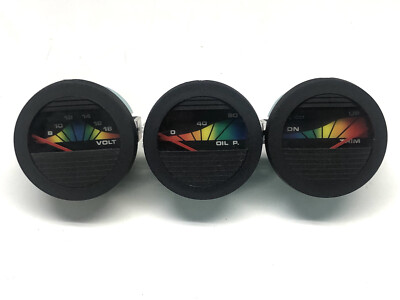 Teleflex Multi-color Boat / Pontoon 3 Gauge Set~VOLT-OIL-TRIM~Marine~Gauges