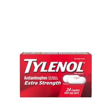 Tylenol Acetaminophen, Extra Strength, 500 mg, Caplets, 24 caplets