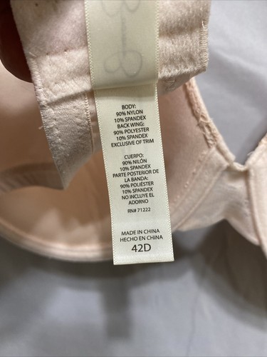 Jessica Simpson Womens Bra 42D Peach Blush Lace Underwire Lined Coquette - Picture 11 of 13
