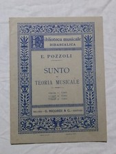 Sunto di teoria Musicale E. Pozzoli 2° Corso Ricordi Milano Spartito Libro