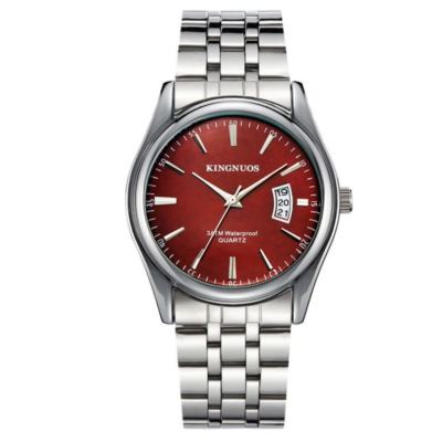 Fashion Men's Stainless Steel Band Date Analog Quartz Sport Wrist Watch Brown