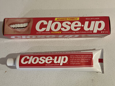 Vintage 1979 Close Up Toothpaste Tube w Box Full Unopened 6.4 oz Family Size NOS