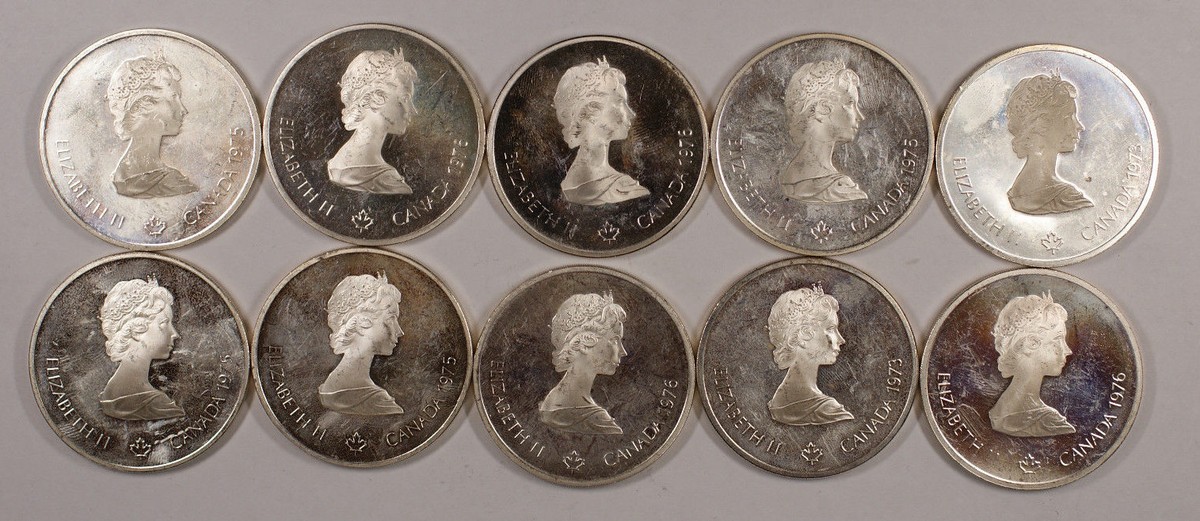 1976 Canada Proof Silver 10 Dollar Coins Montreal Olympics ~ 14.5