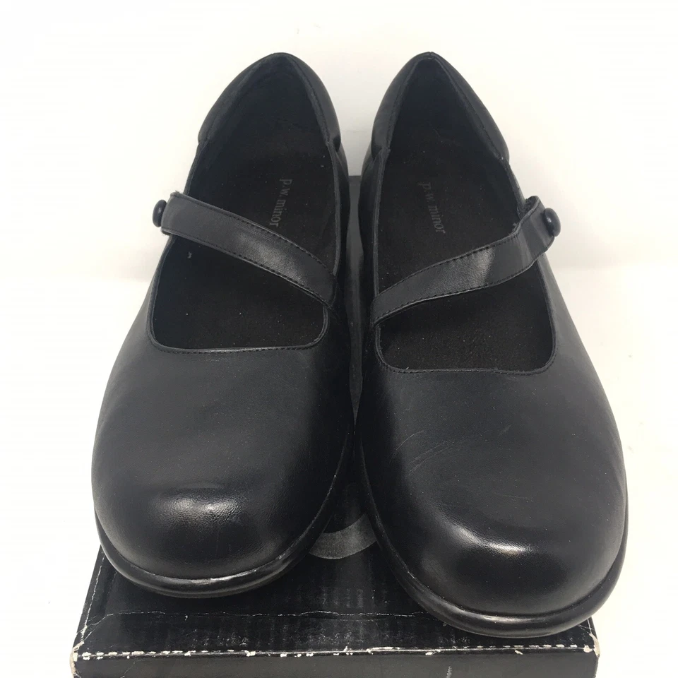 PW Minor Classic II Black Leather Mary Janes Womens Shoe Sz 10.5 Narrow 11719 - Image 2 of 4