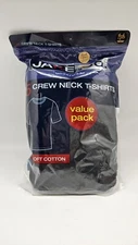 5 Pack JAKE & CO Super Soft Black Cotton Crew Neck T-Shirts Men Sizes M L XL 2XL