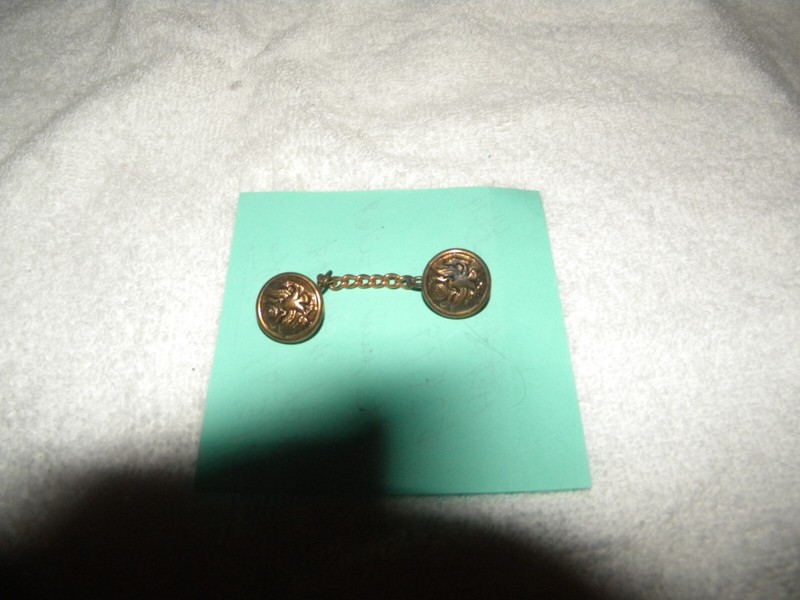 One Button Shirt Cufflink Coppertone with Chain Eagle holding arrows