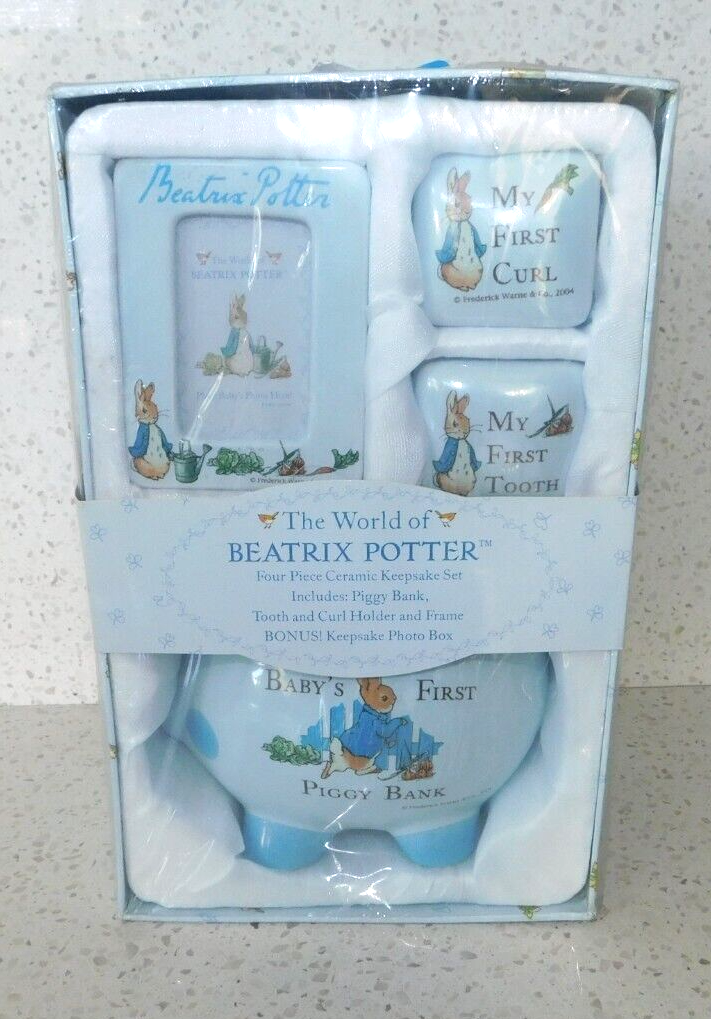 NIB The World of Beatrix Potter Piggy Bank Tooth & Curl Holder Keepsake PhotoBox