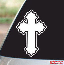 CROSS VINYL DECAL CAR WINDOW LAPTOP BUMPER STICKER GOD CHURCH RELIGIOUS JESUS