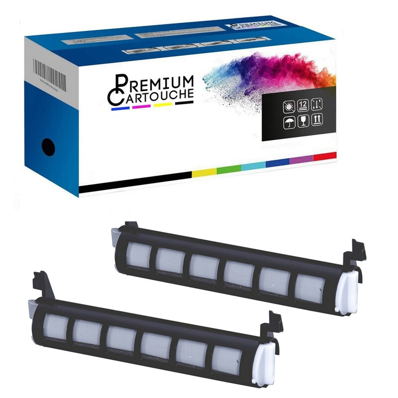 Toner KX-FA83X noir compatible pack de 2 cartouches pour imprimante Panasonic KX