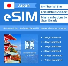 Japan Travel e-SIM Card | High speed |3-30GB | 5-30 Days | QR Code Activation
