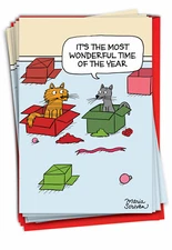 12 Funny Christmas Cards Envelopes (1 Design)  - Most Wonderful Time -NobleWorks