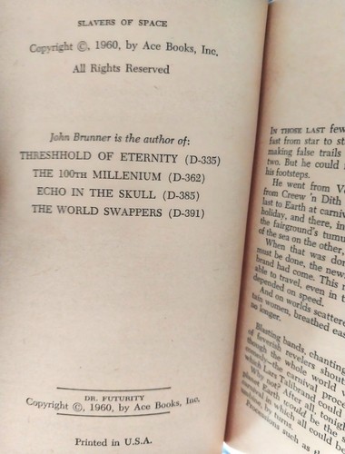 Philip K. Dick - Dr. Futurity & John Brunner - Slavers of Space - Ace Double - Picture 6 of 6