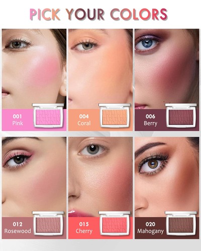 Powder Blush Palette Matte Powder Makeup Blush for Cheeks Natural Glow Face B... - Picture 3 of 7