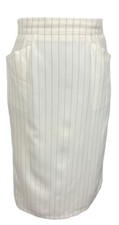 Pinstripe Skirt Cream Womens Cream Mini with Pockets And Split Size Uk 10 Eu 38