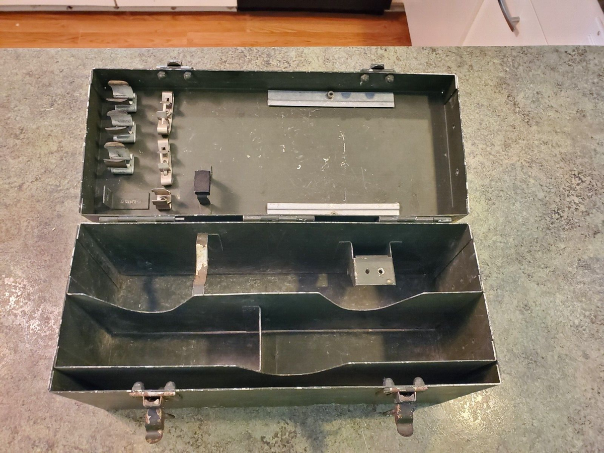Vintage Original Metal WWII Era Military Container Box Vintage Original Metal WWII Era Military Container Box