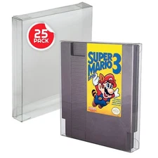 25 Plastic Protective Protector Cases Sleeve Display For Nintendo NES Cartridges