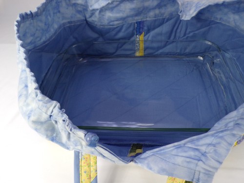 Übergroßer handgefertigter Kasserolle Träger 17" x 11" x 4" blau, gelb, grün D23 - Bild 8 von 8