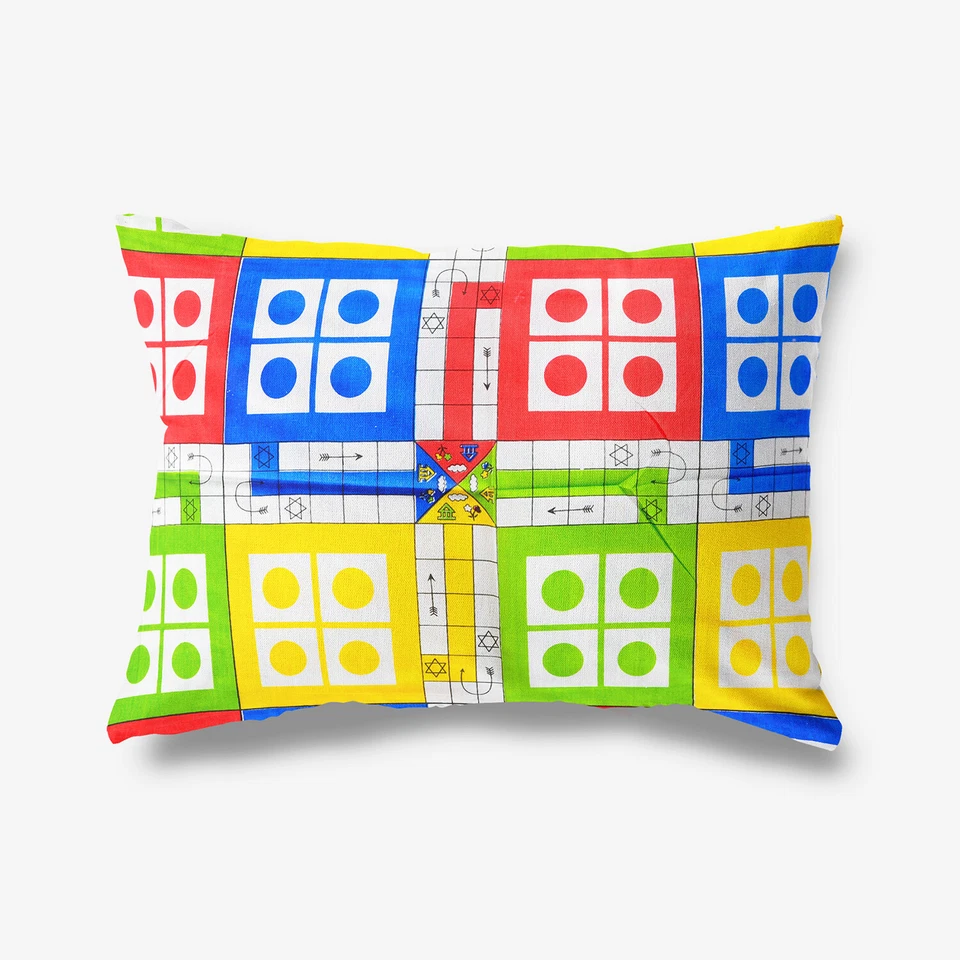 Ludo Kids Game Design Art Indian Queen Size Cotton Bedsheet With 2 Pillow Covers - Image 3 of 4