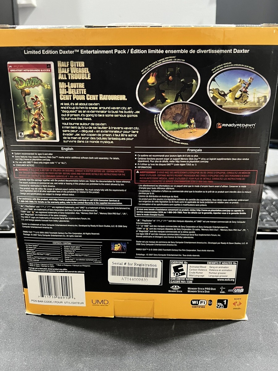 Sony PSP 2000 Daxter Entertainment Pack Ice Silver Handheld System