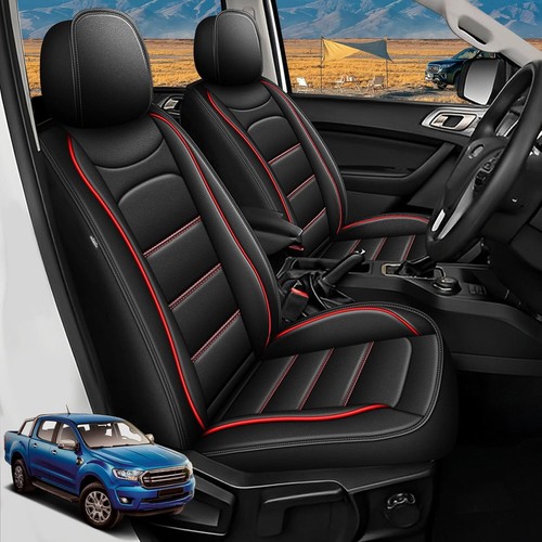 Set Car 5-Seat Covers For Ford Ranger 2019-2026 Front & Rear Cushion Red Lines - Picture 2 of 8