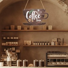 Coffee Bar Business Door Sign 2D Flat Decor for Coffee Corner Window Home